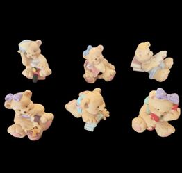 6 - Cute Bear 2" Figurines 