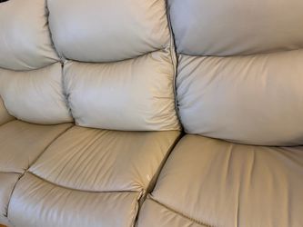 Real leather Lazyboy reclining couch great condition