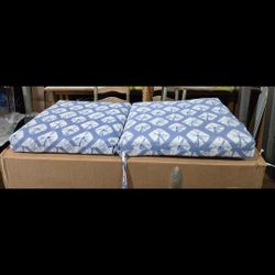 New...Plush Blue And White Cushions 