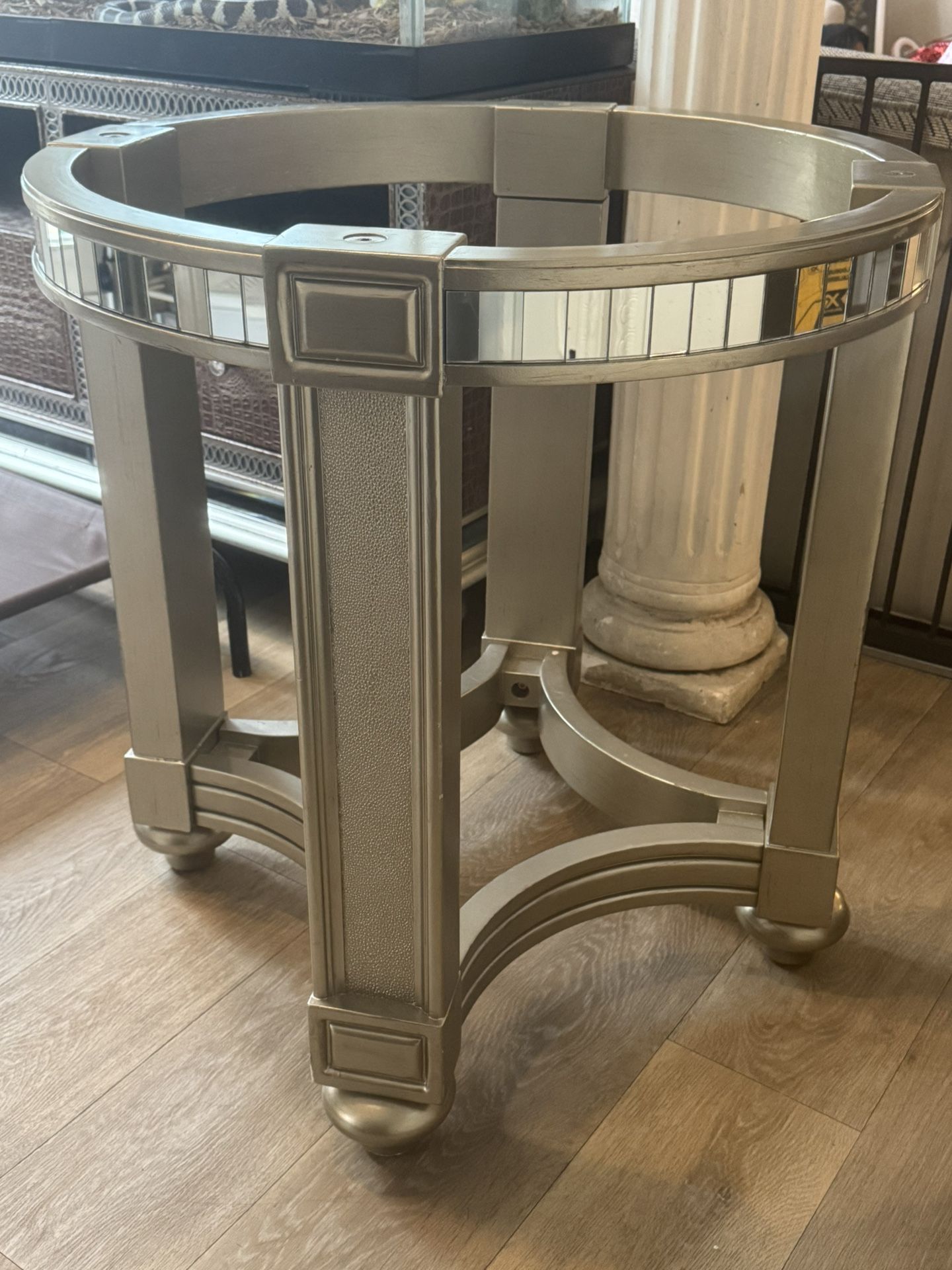 Beautiful Metallic Table Base with Mirror Accents by Coaster Fine Furniture