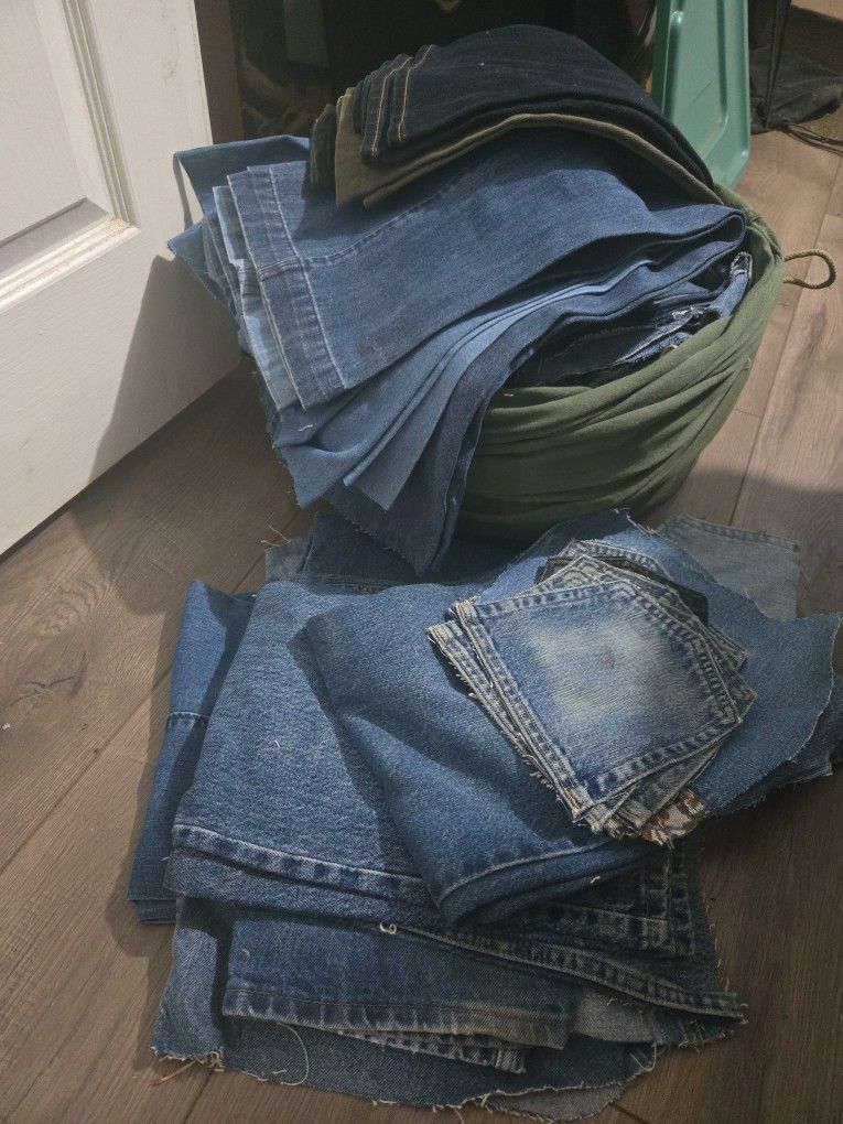 Reclaimed Denim for Crafting Over 20 Pounds