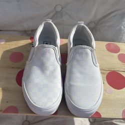 White Checkered Vans 3 Kids