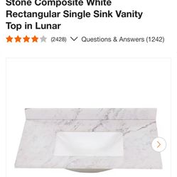 37 in x 22 in Vanity Top with Sink and Backsplash 