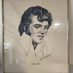 Framed Elvis Drawing