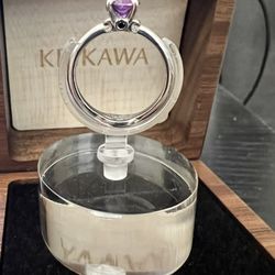 Solitaire Purple Sapphire on Platinum Band