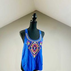 Small Blue Tribal Print Tank
