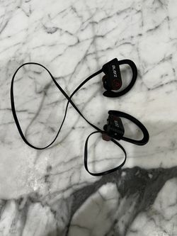 Bluetooth headphones , connected by cord, ear hooks