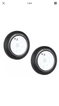 2-PACK TRAILER TIRE ON RIM 4.80-12 5 LUG WHITE or 4 lugs