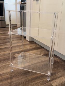 Clear Acrylic 3-Tier Side Table / Record Player Stand