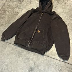 Vintage Brown Hooded Carhartt Jacket 