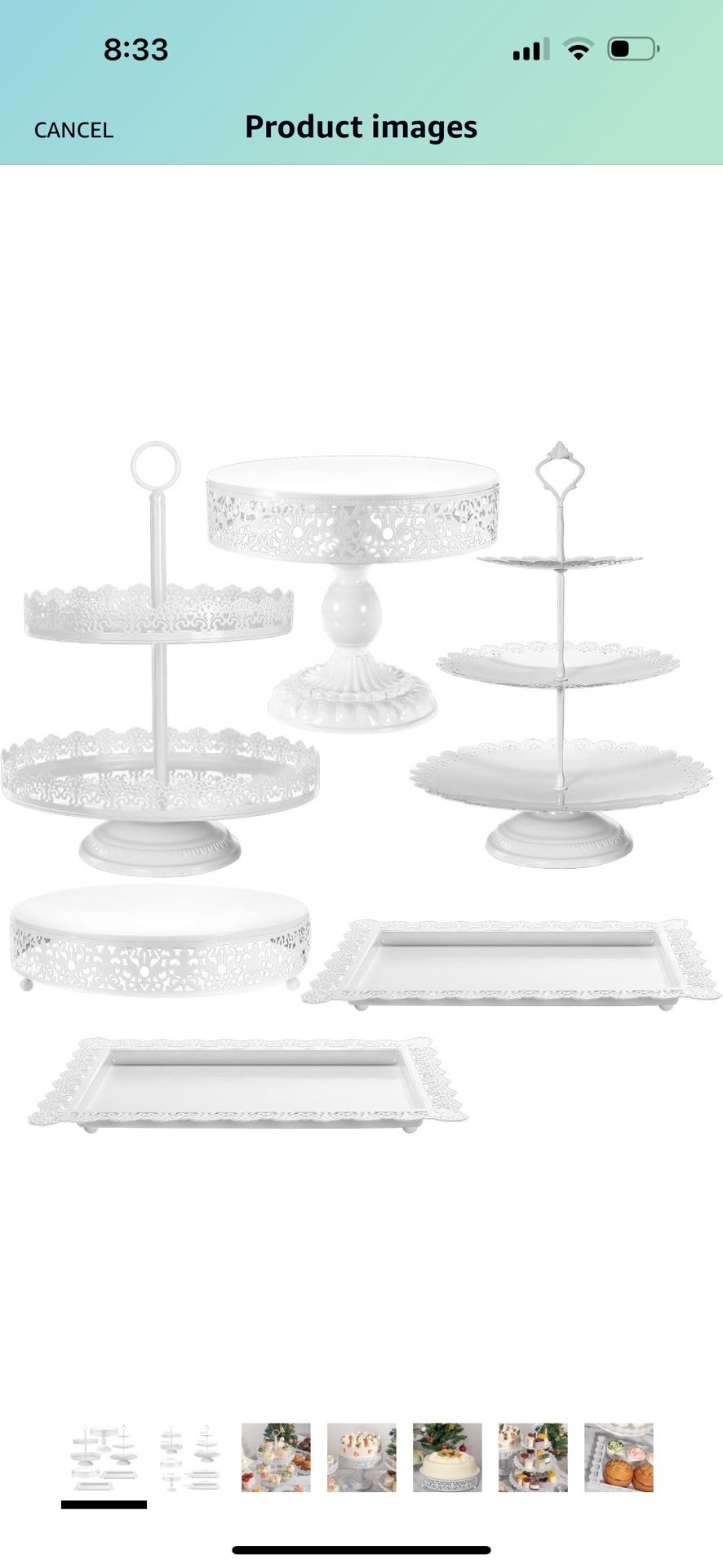 White Cake Stand 6 Pcs, Antique-inspired Dessert table Display Set Tiered Cupcake Holder Candy #whit