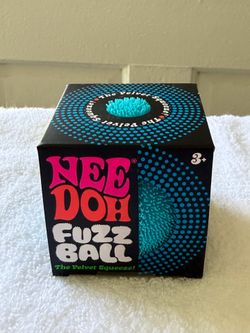 Schylling NeeDoh Fuzz Ball Squishy Stress Ball - Teal (NIB)