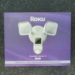 Roku Smart Home Floodlight Camera SE Wi-Fi Connected, Wired Surveillance Camera