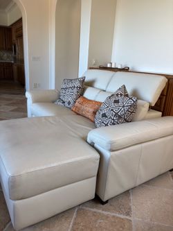 Creamy White leather sofa