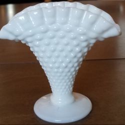 Fenton Hobnail Milk Glass Vase.$23.00