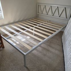 Queen Metal Frame (Needs A Couple Replacement Screws)