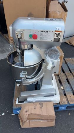 VEVOR Commercial Food Mixer 30Qt 1100W 3 Speeds Adjustable 105/180/408 RPM Heavy Duty 110V with Stainless Steel Bowl Dough Hooks Whisk Beater for Scho