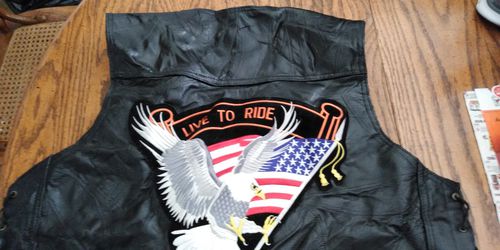 Motorcycle vest genuine leather