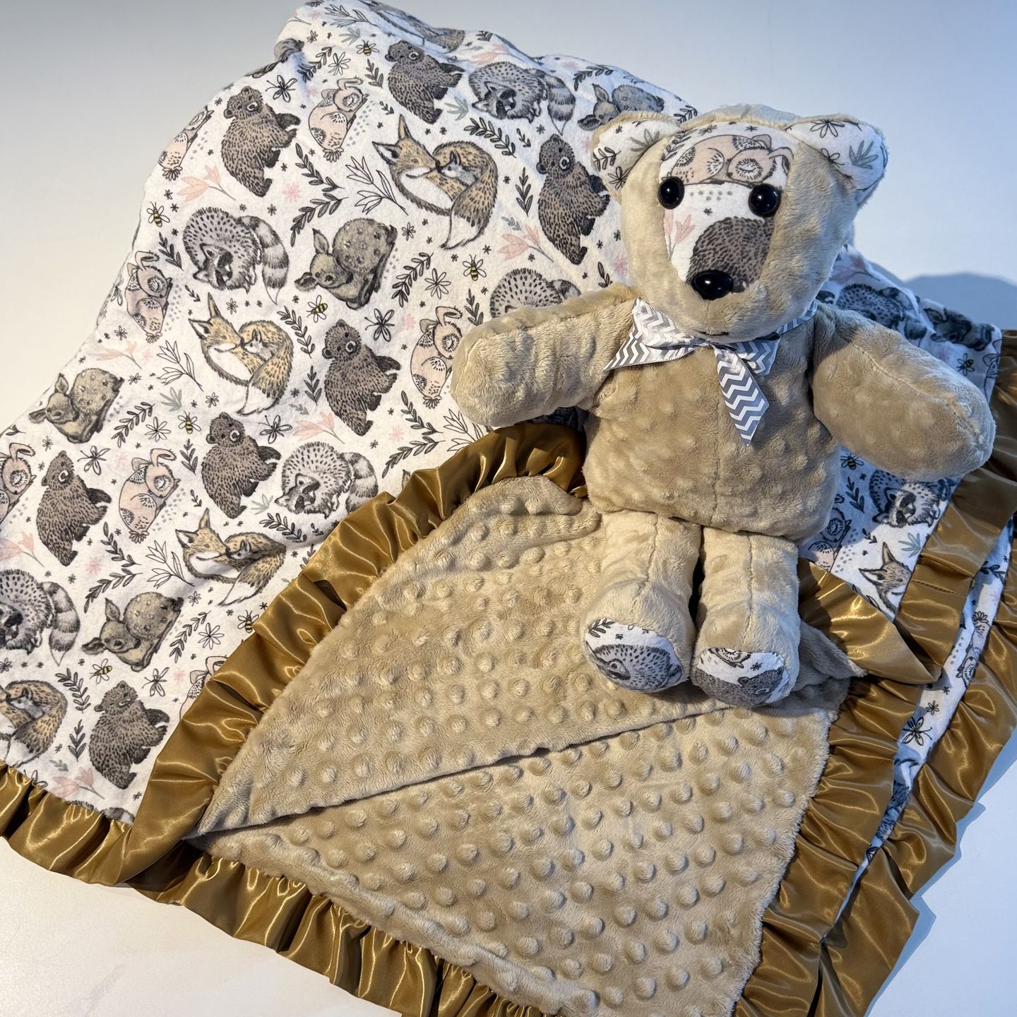 New Large Crib Size blanket with satin trim!!!