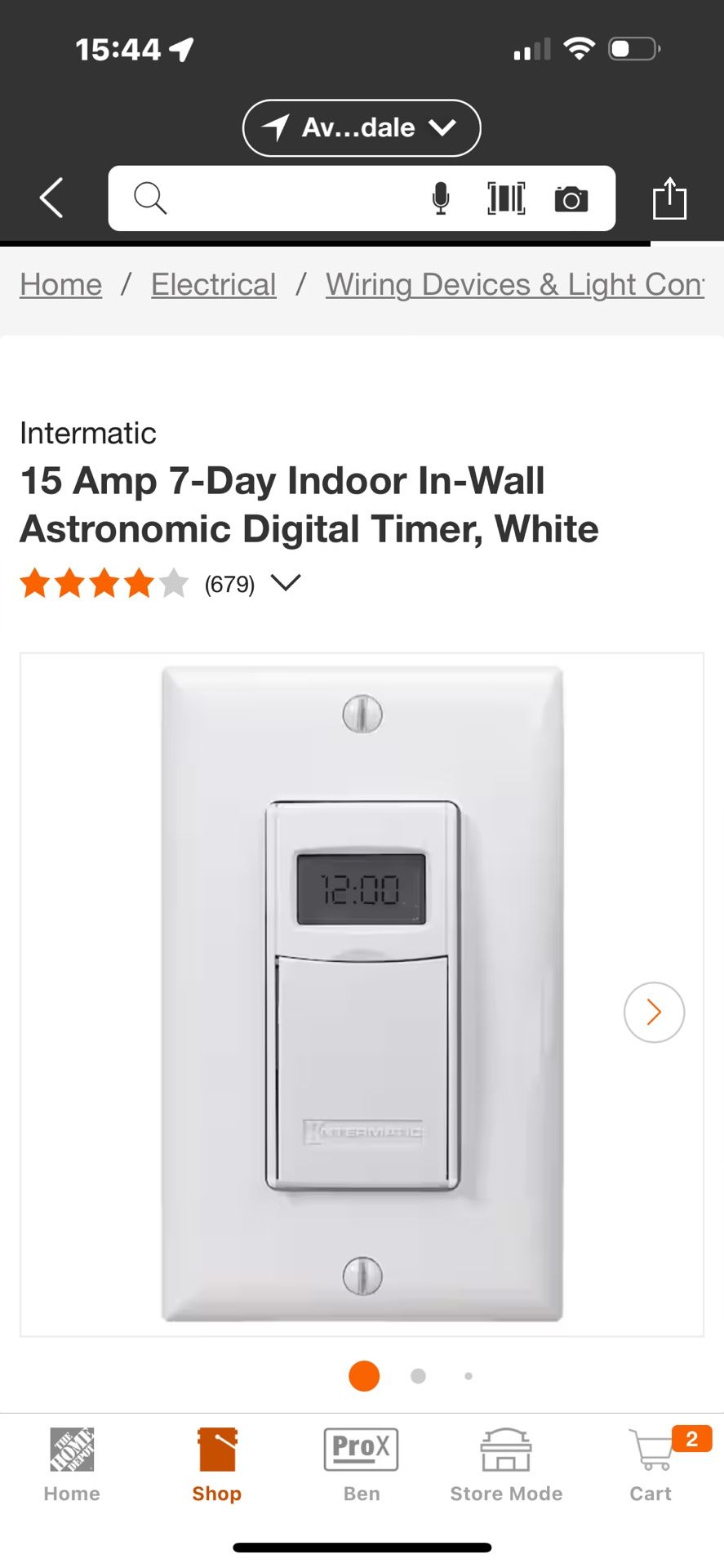 Intermatic 15 Amp 7-Day Indoor In-Wall Astronomic Digital Timer, White