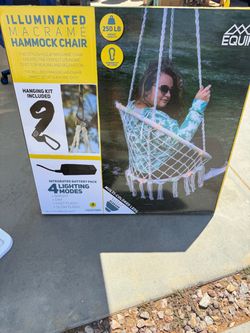 Equip Illuminated Macramé Hammock Chair NEW in Box