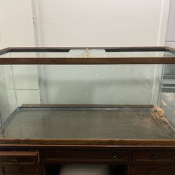 Aquarium OCEANIC Fish Tank ULTRA THICK 2” GLASS 75 GALLON BROWN WOOD TANK