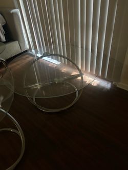 3 piece glass livingroom table set