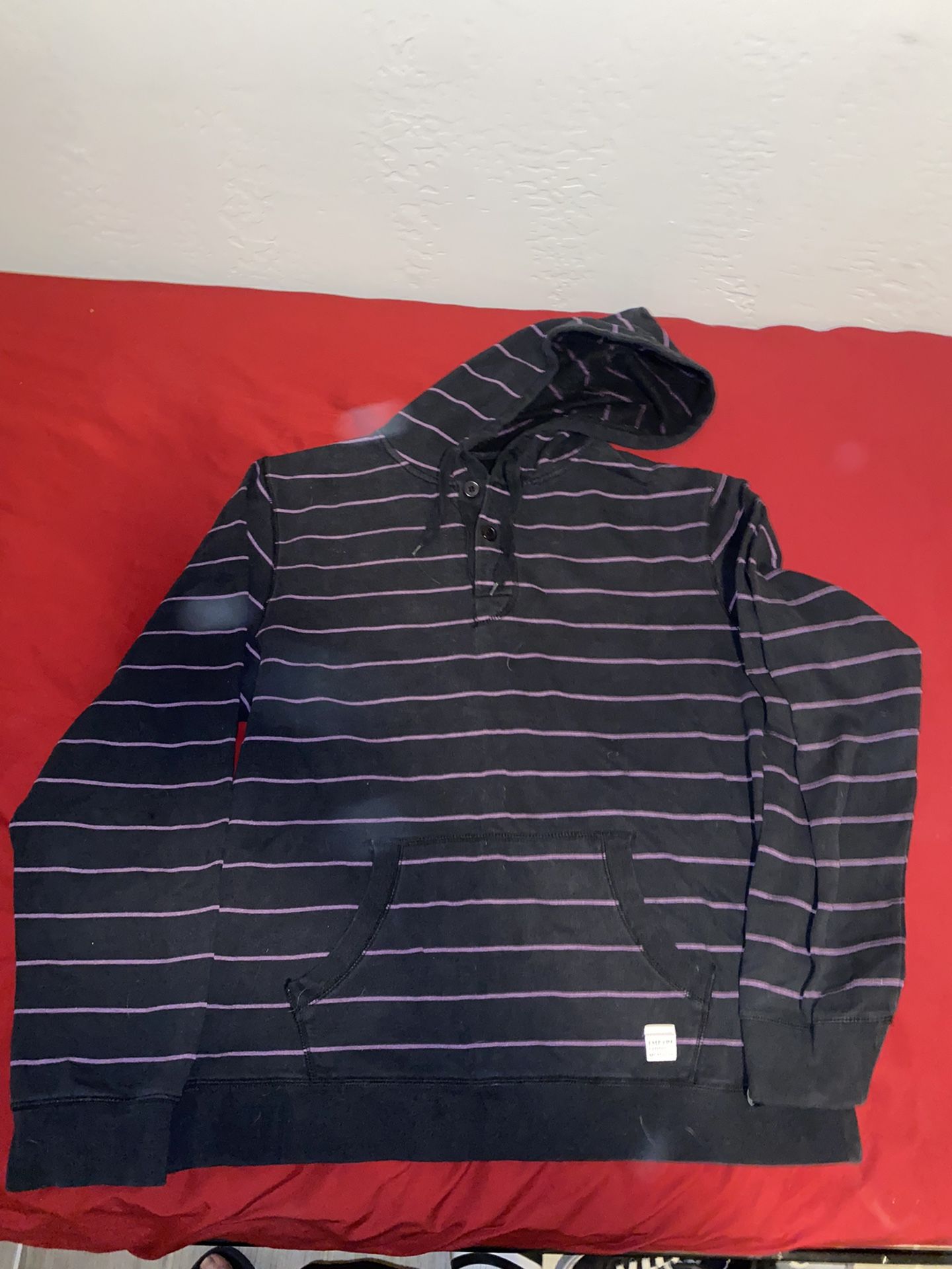 Empyre Black / Purple Striped Hoodie XL