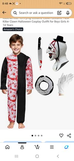 Kids terrifier halloween costume