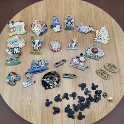 Vintage Y2K Disney Trading Pins & Lineyard Lot of 19 & 2 Norwegian Cruise Pins