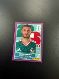 Purple Santiago Gimenez panini World Cup card