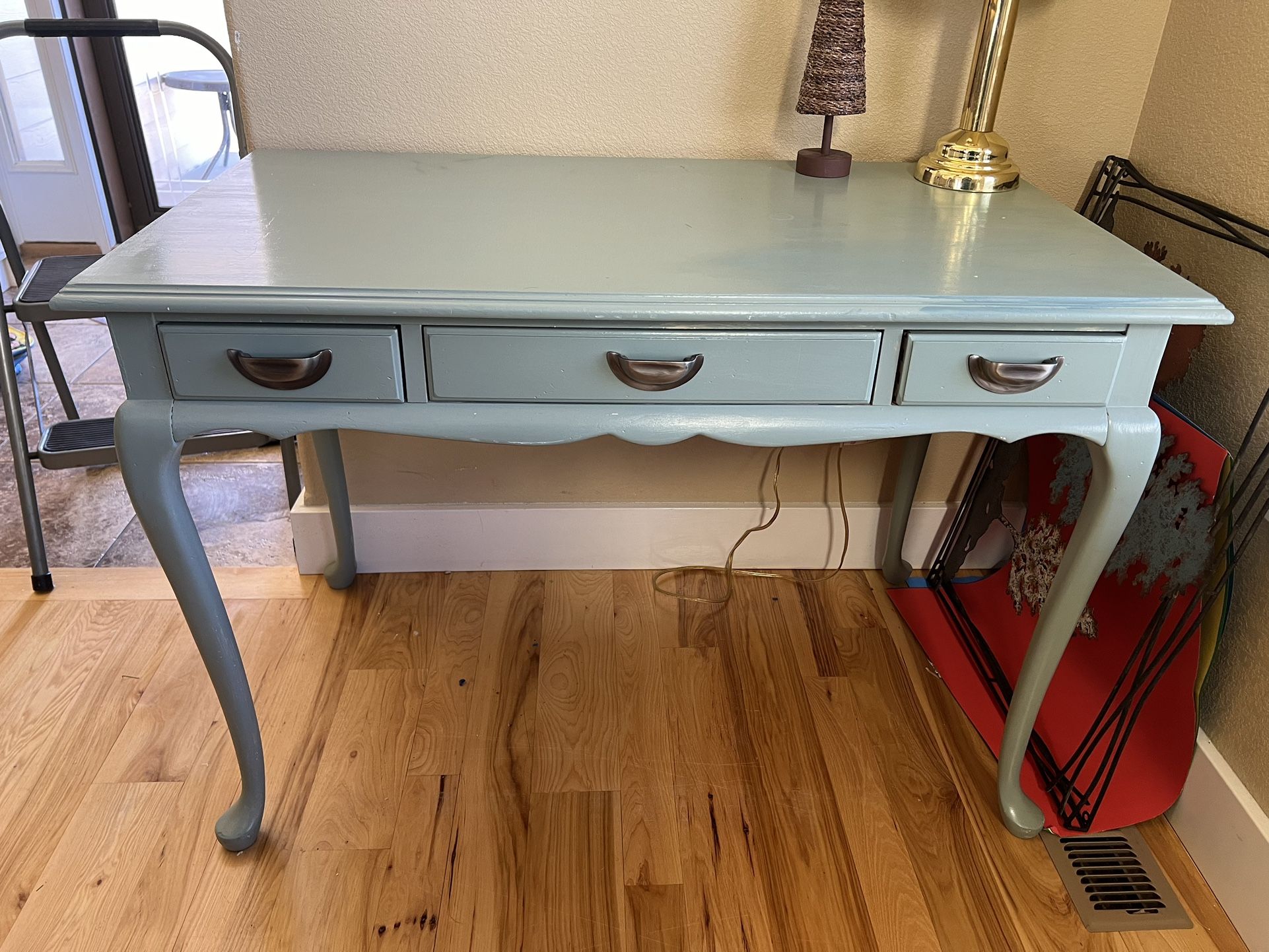 Beautiful Antique Blue Writing Desk