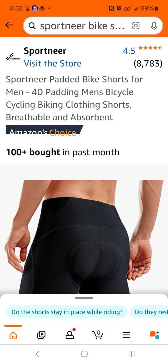Sportneer Mens Cycling Shorts XL