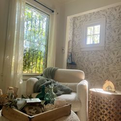 Ivory Boucle Armchair