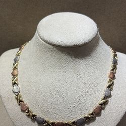 Gold Heart And X Chain