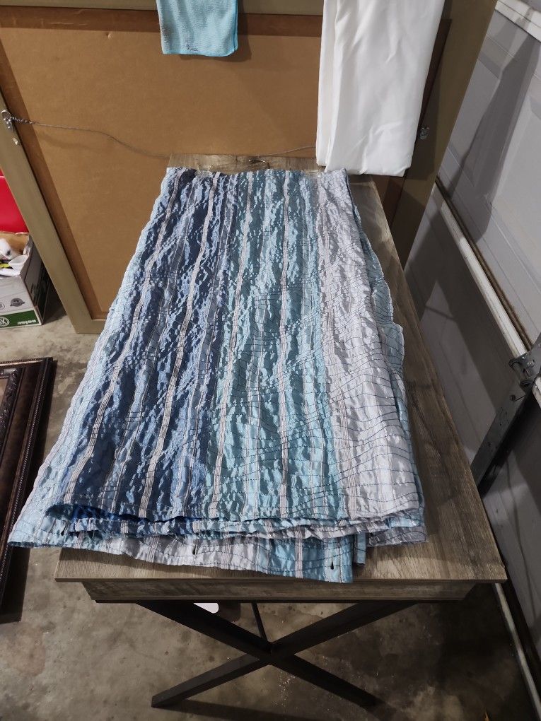 Shower curtain from bed bath and beyond Blues and gray with shimmer