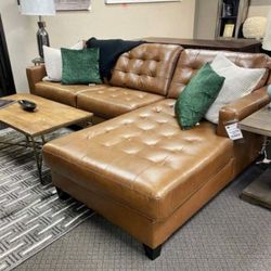 Real Leather RAF Sectional Couch Same Day Delivery