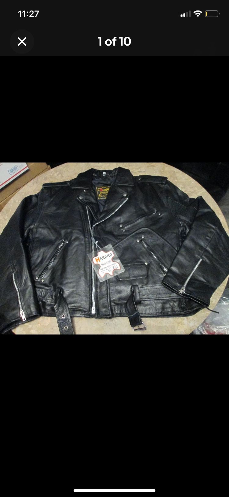 NWT Hasbro Men’s Leather Motorcycle Riding Jacket Leather Black L / XL