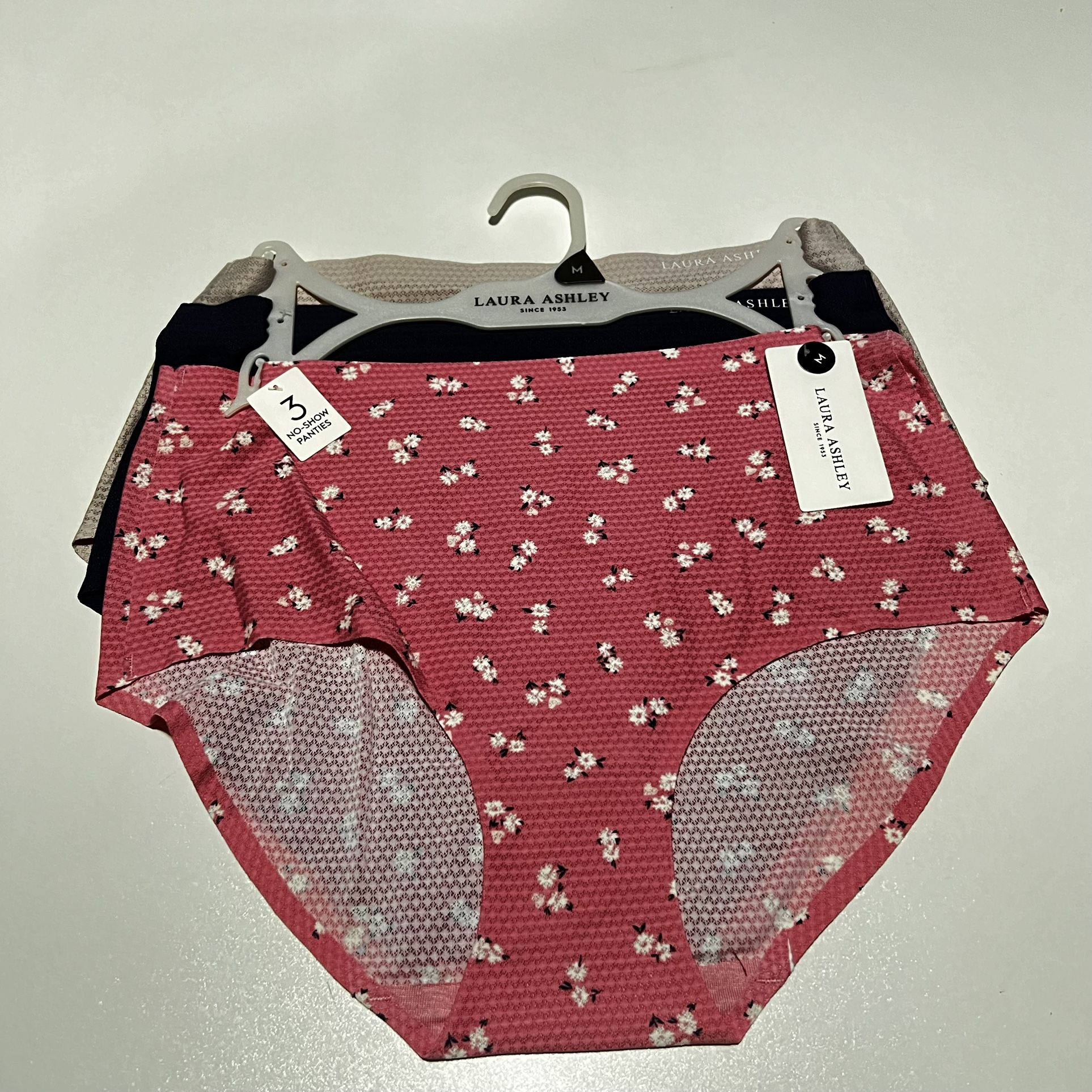 LAURA ASHLEY LS8661 5PKA MF NO SHOW BRIEF PANTIES 3 pieces size L