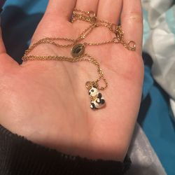 juicy couture panda gold necklace