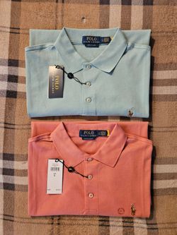 Mens Size L custom slim fit polo RL shirts  ( price for each)