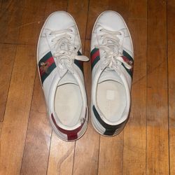 Gucci Trainer Sneaker Shoes Leather Ace Bee UK 11 US 12 EU 45 Men Web Green Red