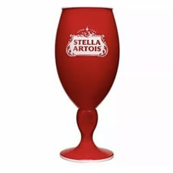 Brand New Stella Artois Red Acrylic Chalice Glasses/Goblets, Set of 6 in Original Packaging