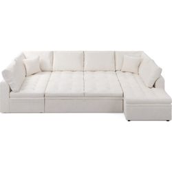 Almost New Large Sectional Pit Couch With Roll Out 