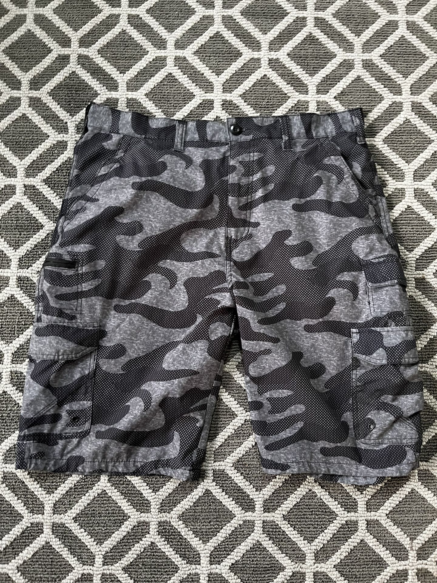 GREY & BLACK CAMO SHORTS