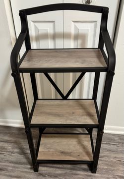 3 Tier Metal and Wood Shelf