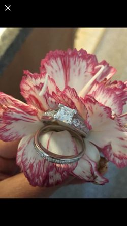 Silver over white gold 18k wedding ring