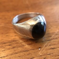 925 Sterling Silver Onyx Ring Size11