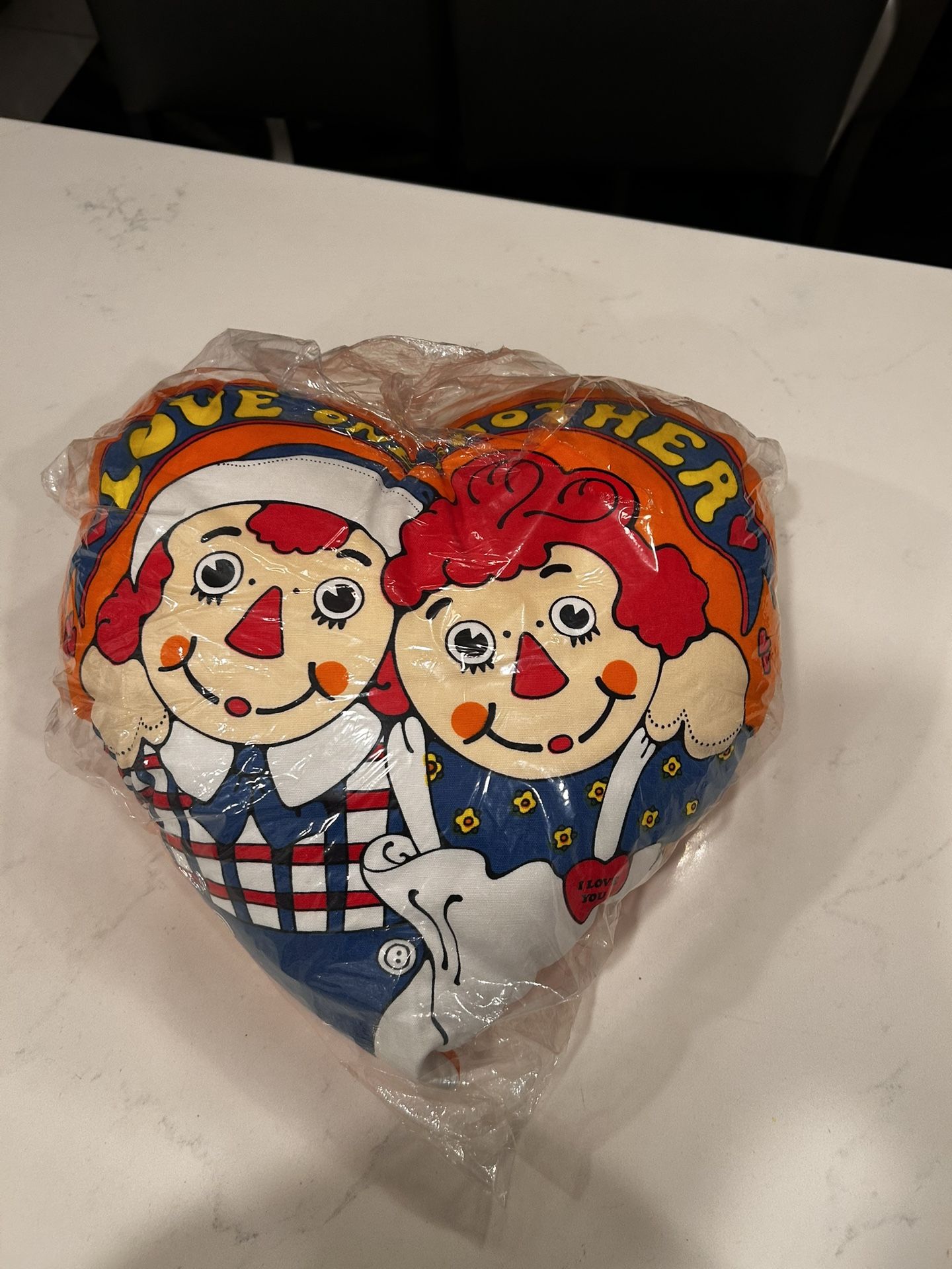 Raggedy Ann and Andy Vintage NEW 1970s Pillow