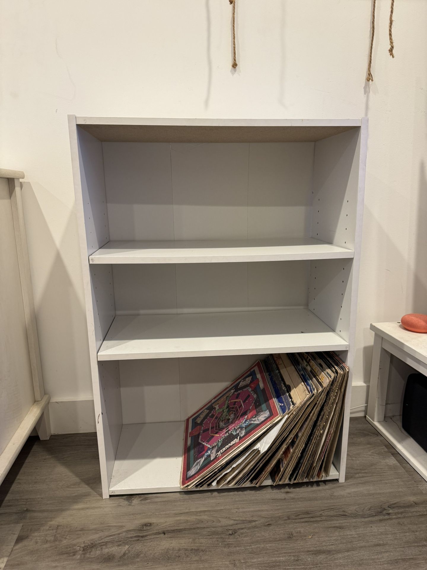Sturdy White 2-Shelf Bookshelf